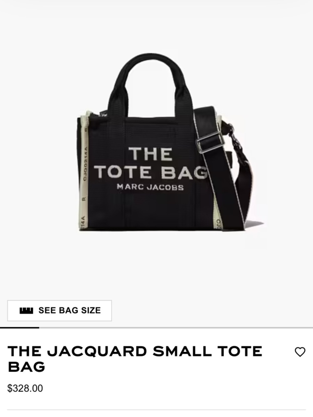 Marc Jacobs Black Canvas 'The Tote Bag' Crossbody with White Trim - Picture 3 of 6